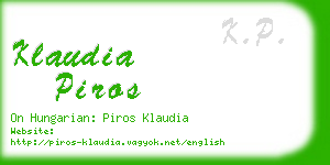 klaudia piros business card